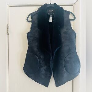 French Connection Shearling Apres Ski Snow Glam Chalet Mtn Boho Faux Fur Vest S